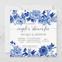 Asian Influence Light Blue Floral Couples Shower