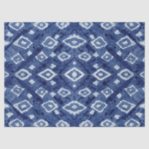 Asian Influence Shibori Tie Dye Indigo Blue White  Tissue Paper