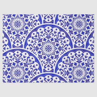 Asian Inspired Blue White Decoupage Chinoiserie Tissue Paper