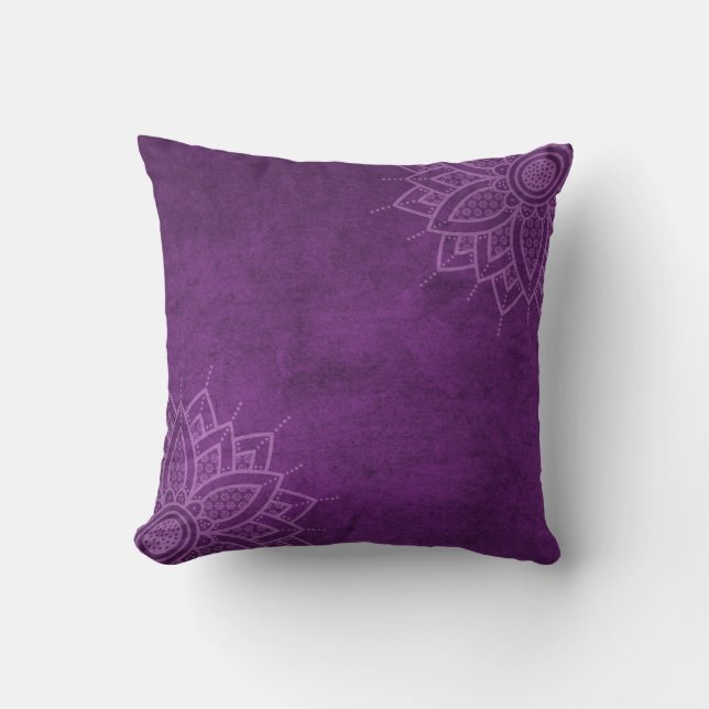 Asian Inspired Chrysanthemum Flowers  Pillow (Front)