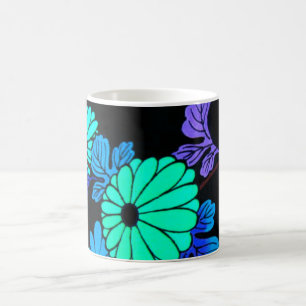 Asian-Inspired Floral Coffee Mug