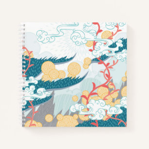 Asian Inspired Nature Pattern Notebook