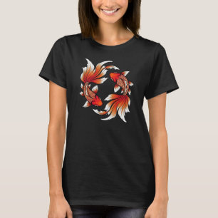 Asian inspired stylised goldfish design T-Shirt