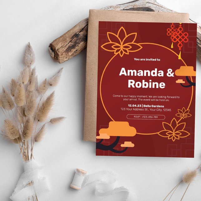 Asian-Inspired Wedding Invitation (Creator Uploaded)
