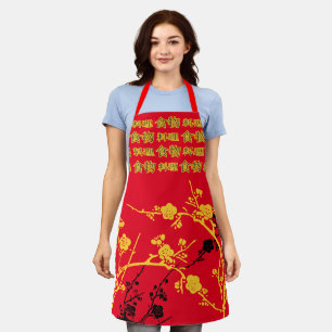 Asian Japanese cherry blossom kanji cooking food Apron
