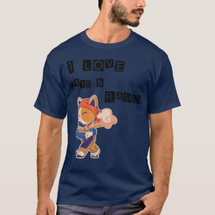 Asian Japanese Dishes Food Ramen Noodles Cat Pets T-Shirt