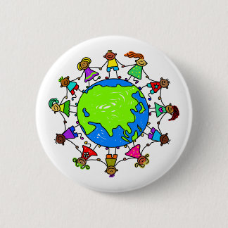 Asian Kids 6 Cm Round Badge