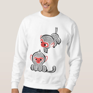 Asian Monkey Duo: Sitting and Climbing Sweatshirt