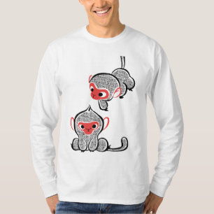 Asian Monkey Duo: Sitting and Climbing T-Shirt