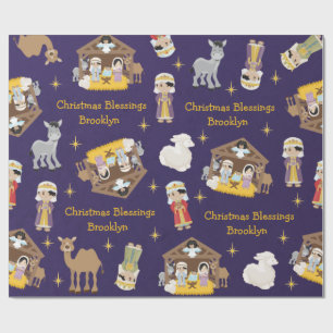 Asian Nativity Wrapping Paper