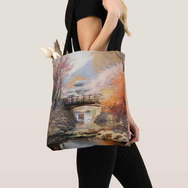 Asian Nature Landscape Tote Bag (Close Up)