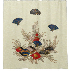 Asian Ocean Deco Shower Curtain