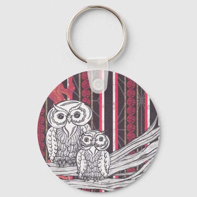 Asian Owls keyring (Front)