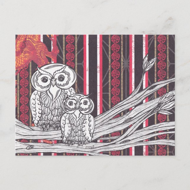 Asian Owls Postcard (Front)