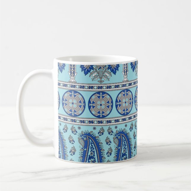 Asian Paisley Border: Traditional Design. Coffee Mug (Left)