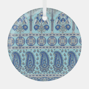 Asian Paisley Border: Traditional Design. Glass Tree Decoration