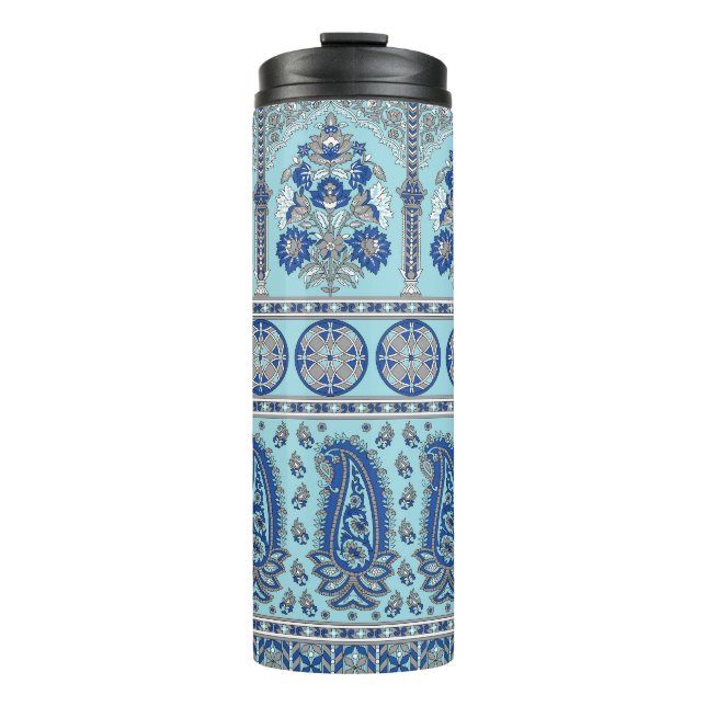 Asian Paisley Border: Traditional Design. Thermal Tumbler (Front)