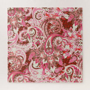 Asian paisley elements, boho vintage. jigsaw puzzle