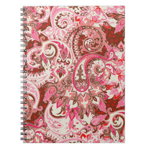 Asian paisley elements, boho vintage. notebook