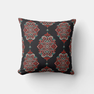 Asian paisley elements, boho vintage pattern. cushion