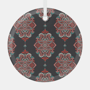 Asian paisley elements, boho vintage pattern. glass tree decoration