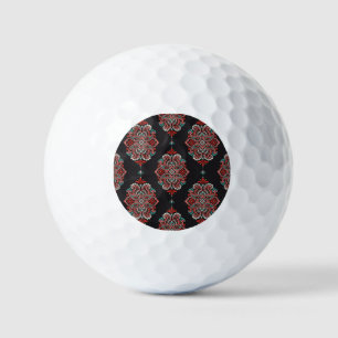 Asian paisley elements, boho vintage pattern. golf balls
