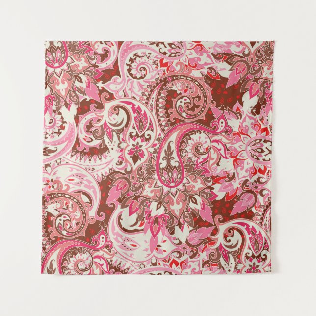 Asian paisley elements, boho vintage. tapestry (Front)