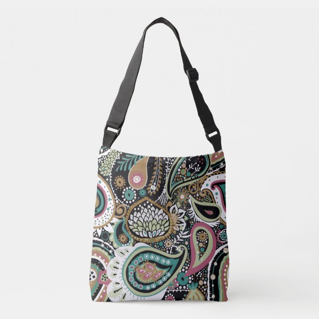 Asian paisley: modern seamless design. crossbody bag (Front)
