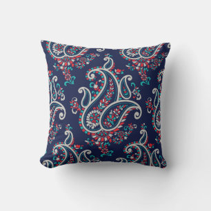 Asian Paisley: Traditional Seamless Design. Cushion