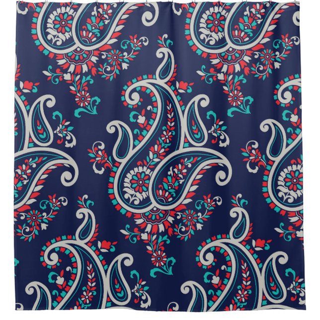 Asian Paisley: Traditional Seamless Design. Shower Curtain (Front)