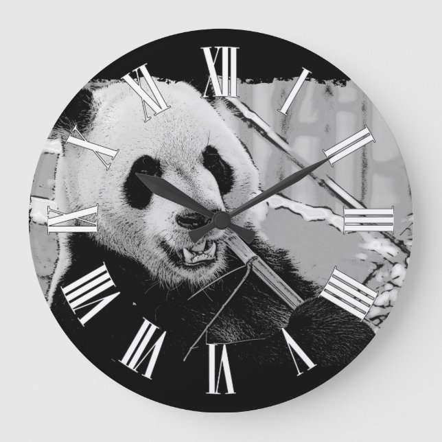 Asian Panda Bear Cub Large Clock (Front)