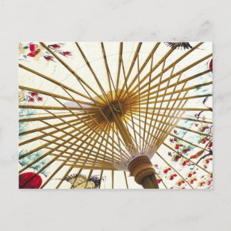 asian paper umbrella postcard