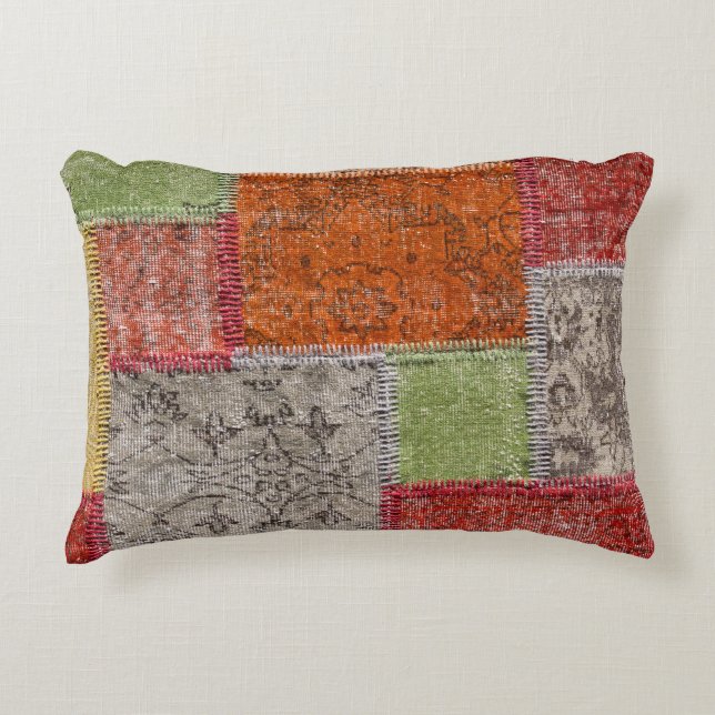 Asian Patchwork Carpet, Istanbul Detail Decorative Cushion (Front)