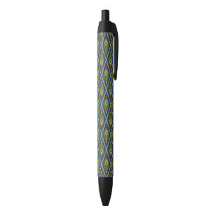 Asian pattern black ink pen