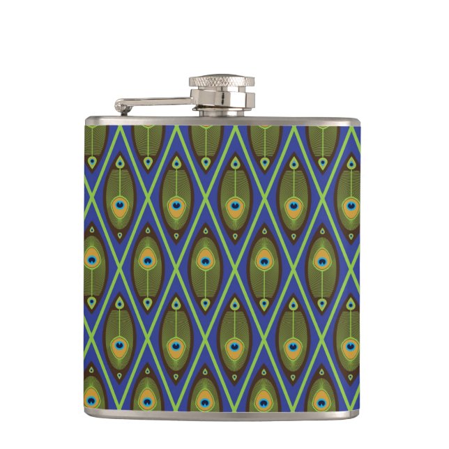 Asian pattern hip flask (Front)
