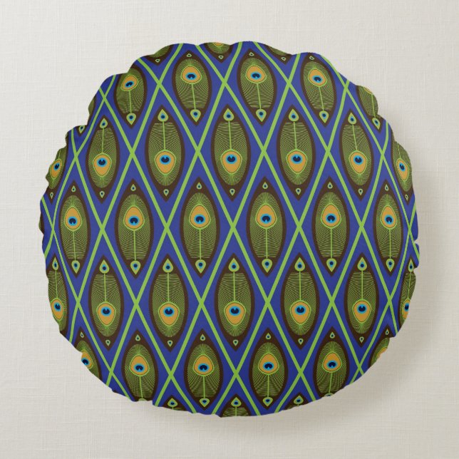 Asian pattern round cushion (Front)
