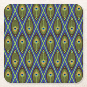 Asian pattern square paper coaster