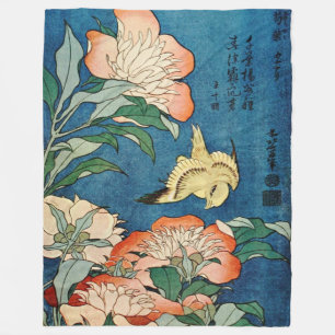ASIAN PEONIES fleece blanket