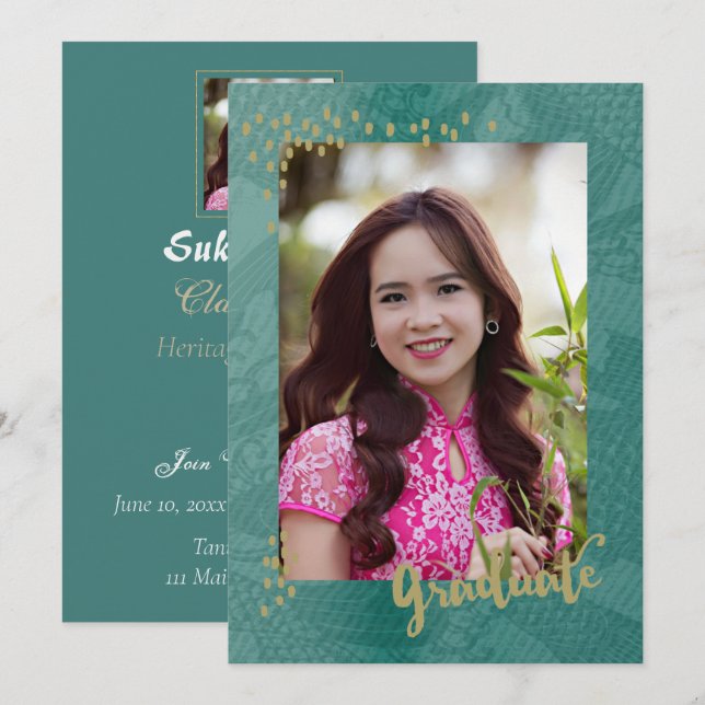 Asian Photo Graduation Announcement (Front/Back)