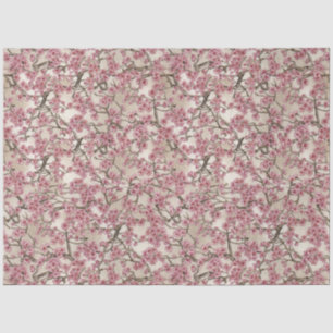 Asian Pink Cherry Blossoms Tissue Paper