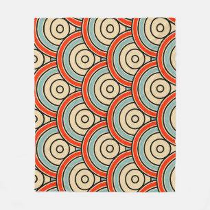Asian Scales Waves Ivory Pattern Fleece Blanket