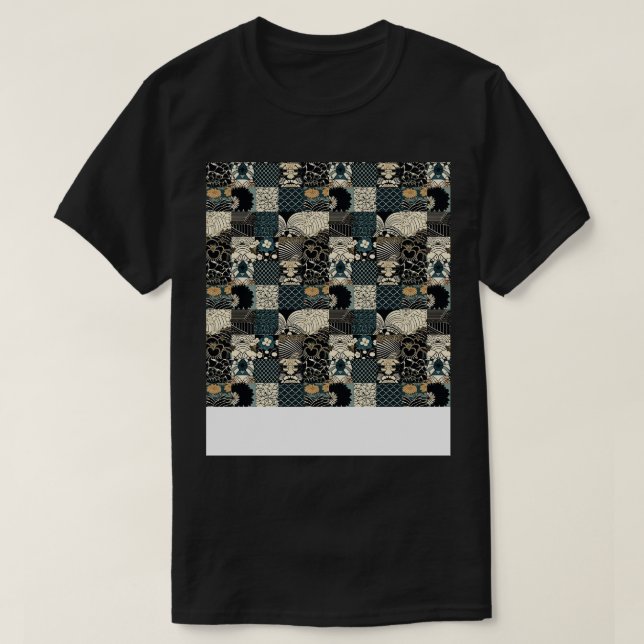 Asian Seamless Pattern Old Japanese Chinese Korean T-Shirt (Design Front)