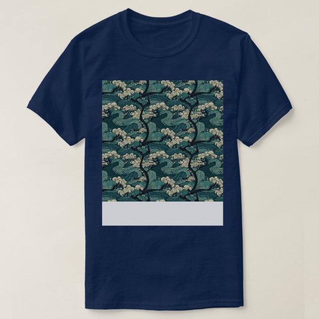Asian Seamless Pattern Old Japanese Chinese Korean T-Shirt (Design Front)