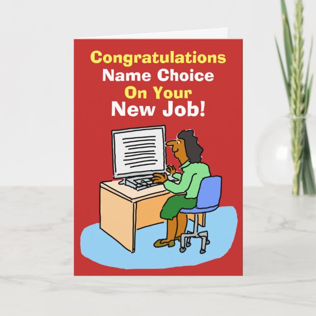 Asian Secretary or Personal Assistant. New Job. Card (Front)