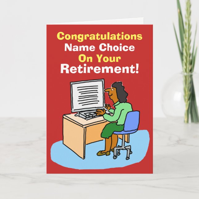 Asian Secretary or Personal Assistant Retirement Card (Front)
