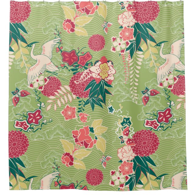Asian Silk Shower Curtain (Front)