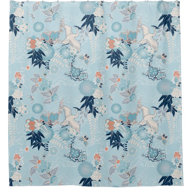 Asian Silk Shower Curtain (Front)