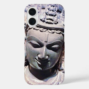 Asian Statue Antique Stone Face Photo Stylish Bold iPhone 16 Case