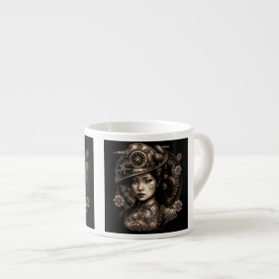 Asian Steampunk Woman Espresso Mug