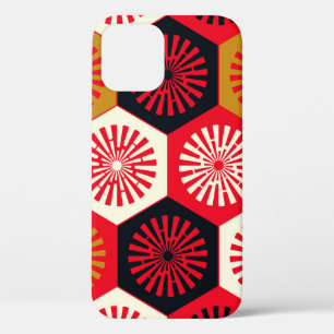 Asian Style Floral Hexagonal Pattern iPhone 12 Case